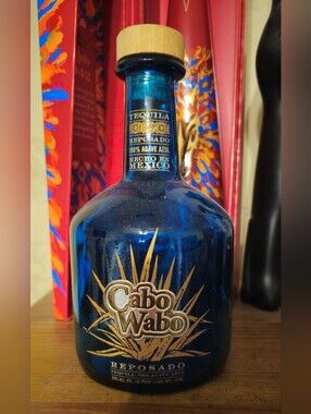 Cabo Wabo Blue Tequila Bottle
